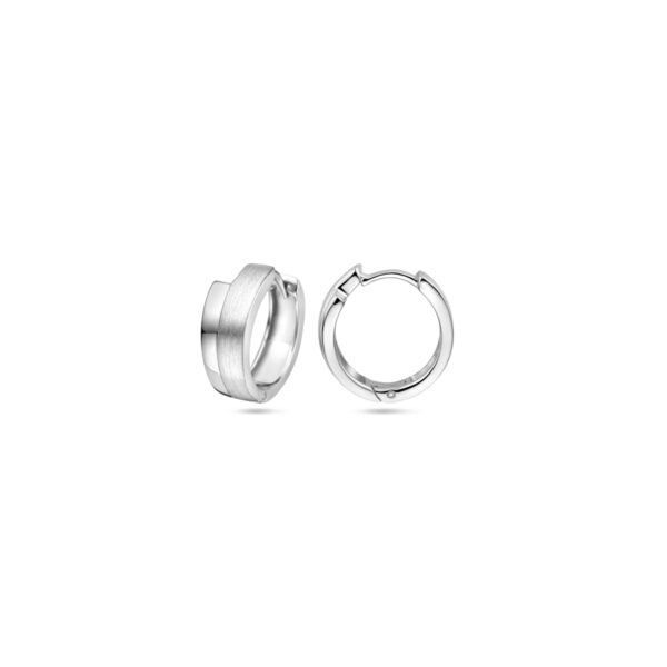 klapoorringen poli/mat 15,5 mm zilver gerhodineerd - Afbeelding 3
