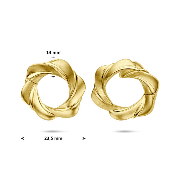klapoorringen poli/mat 23,5 mm 1 micron zilver verguld (geel) - Afbeelding 4