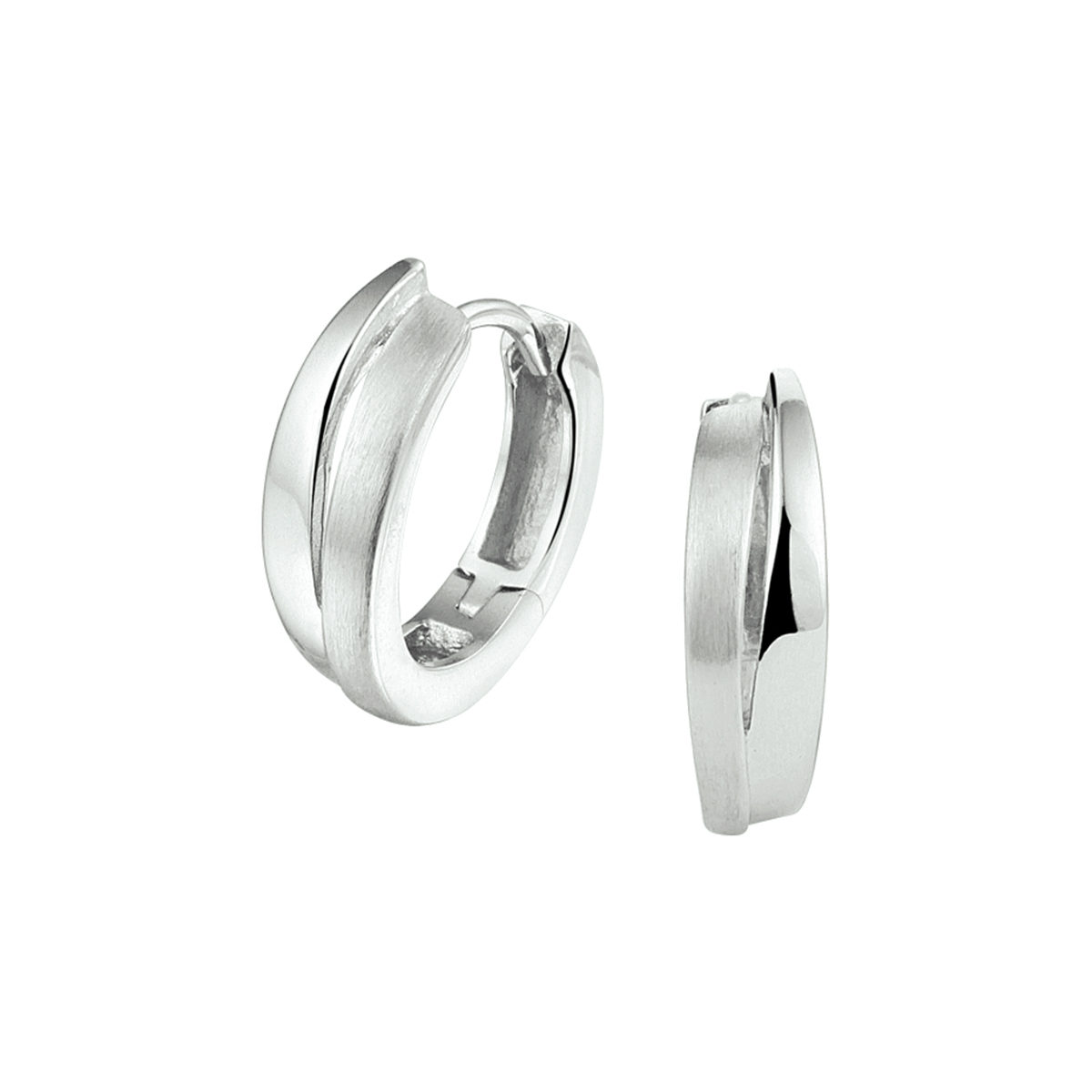 klapoorringen poli/mat zilver gerhodineerd