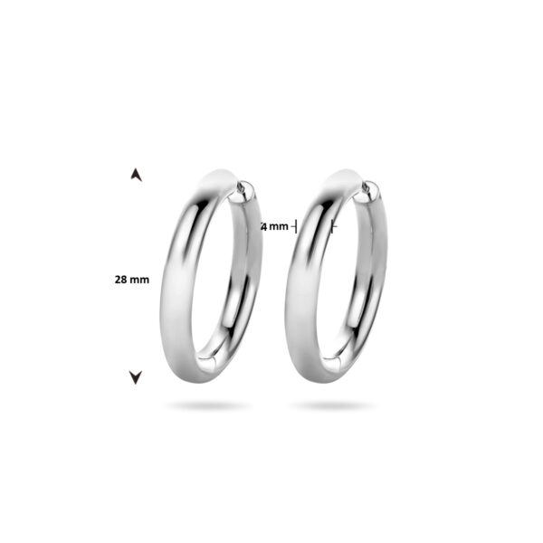 klapoorringen rond zilver gerhodineerd - Afbeelding 4