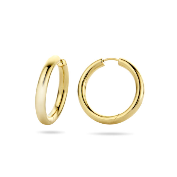 klapoorringen rond zilver verguld (geel) - Afbeelding 3