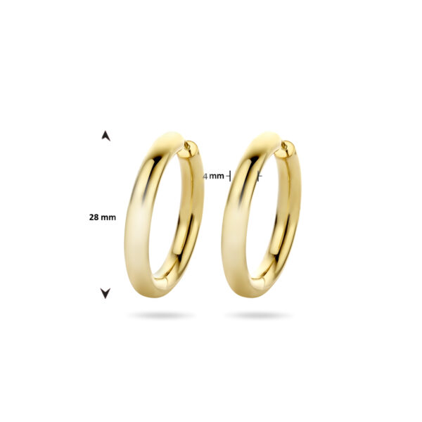 klapoorringen rond zilver verguld (geel) - Afbeelding 4