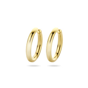 klapoorringen rond zilver verguld (geel)