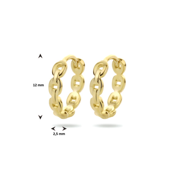 klapoorringen schakel 1 micron zilver verguld (geel) - Afbeelding 4