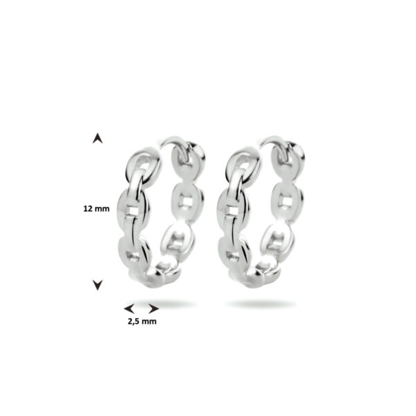 klapoorringen schakel zilver gerhodineerd - Afbeelding 4
