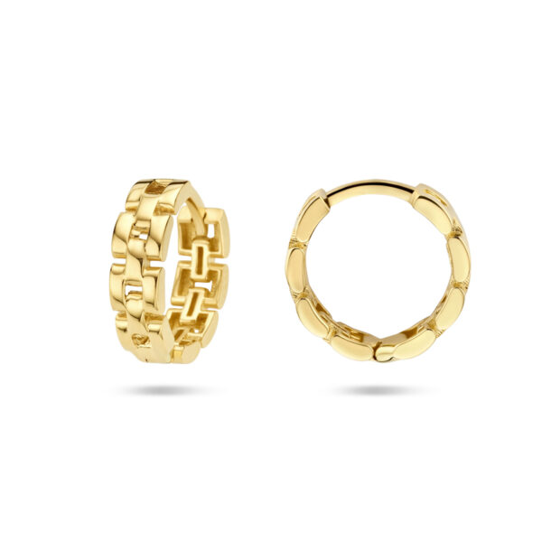 klapoorringen schakelmotief 14K geelgoud - Afbeelding 3