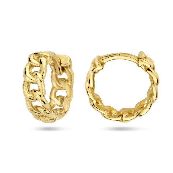 klapoorringen schakelmotief 14K geelgoud - Afbeelding 3