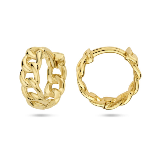 klapoorringen schakelmotief 14K geelgoud - Afbeelding 3