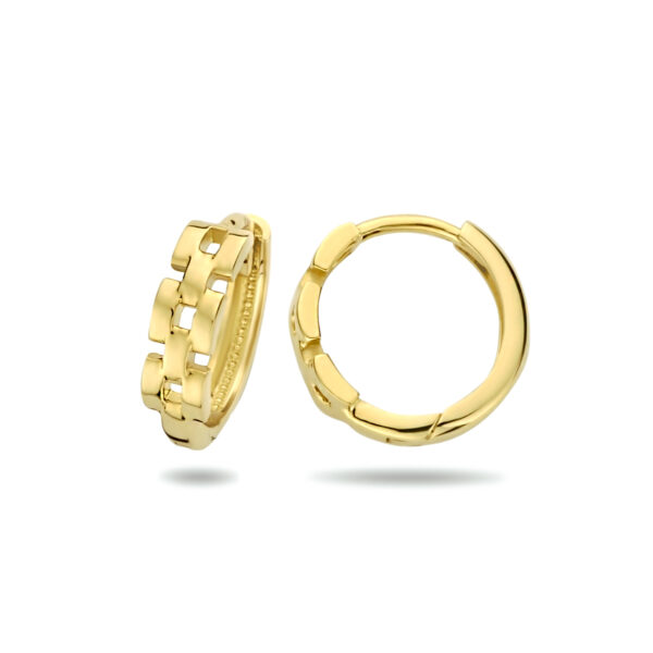 klapoorringen schakelmotief 14K geelgoud - Afbeelding 3