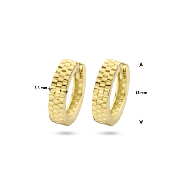 klapoorringen schakelmotief 14K geelgoud - Afbeelding 4