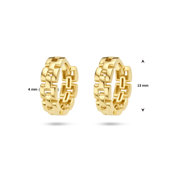 klapoorringen schakelmotief 14K geelgoud - Afbeelding 4
