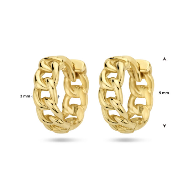 klapoorringen schakelmotief 14K geelgoud - Afbeelding 4