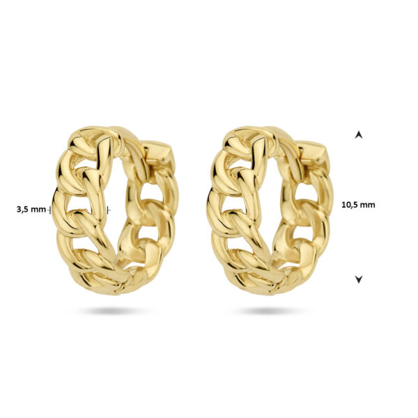 klapoorringen schakelmotief 14K geelgoud - Afbeelding 4