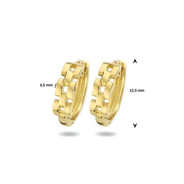 klapoorringen schakelmotief 14K geelgoud - Afbeelding 4