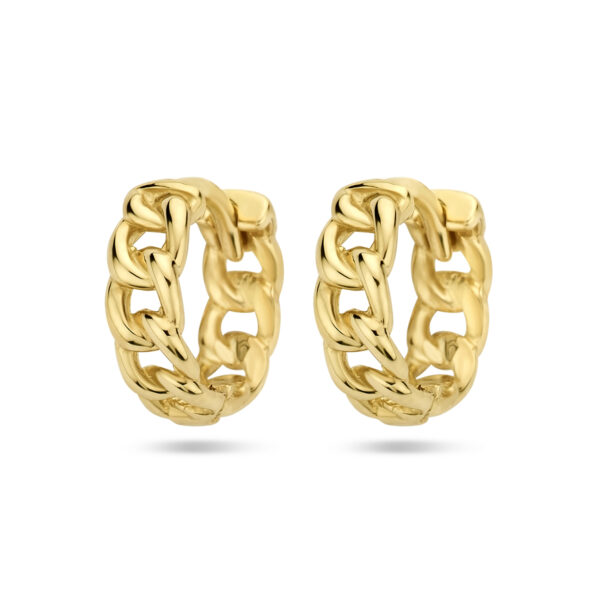 klapoorringen schakelmotief 14K geelgoud