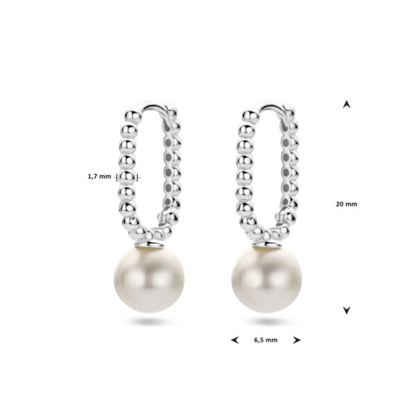 klapoorringen synth. parel zilver gerhodineerd - Afbeelding 4