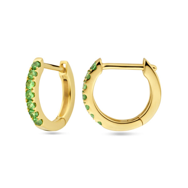 klapoorringen tsavoriet 12 mm 14K geelgoud - Afbeelding 3