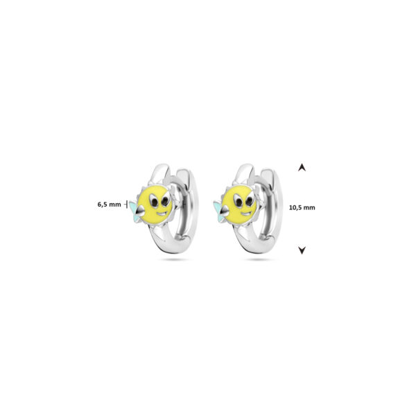 klapoorringen vis 10,5 mm zilver gerhodineerd - Afbeelding 4