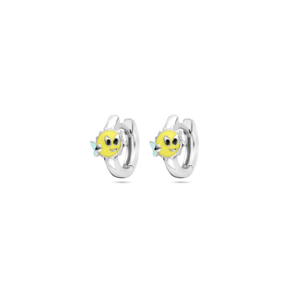 klapoorringen vis 10,5 mm zilver gerhodineerd