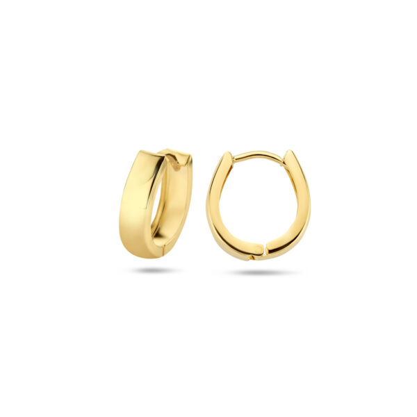 klapoorringen vlak 12 mm 14K geelgoud - Afbeelding 3