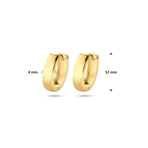klapoorringen vlak 12 mm 14K geelgoud - Afbeelding 4