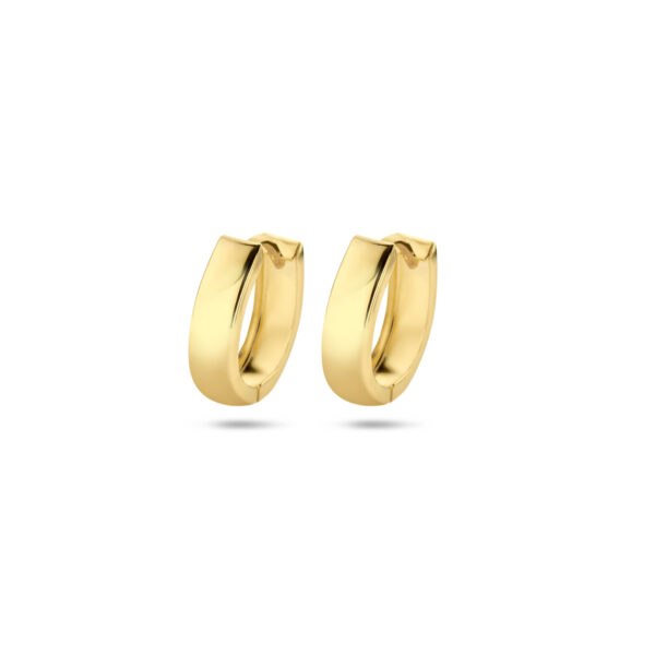 klapoorringen vlak 12 mm 14K geelgoud