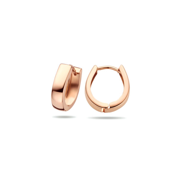 klapoorringen vlak 12 mm 14K roségoud - Afbeelding 3