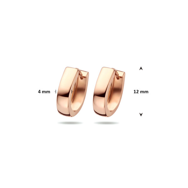klapoorringen vlak 12 mm 14K roségoud - Afbeelding 4