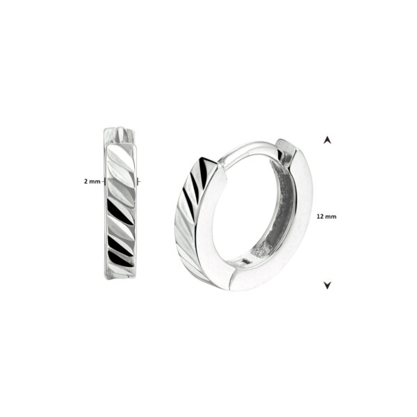 klapoorringen vlak 12 mm zilver gerhodineerd - Afbeelding 4