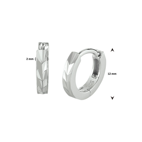 klapoorringen vlak 12 mm zilver gerhodineerd - Afbeelding 4