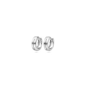 klapoorringen vlak poli/mat 11,5 mm zilver gerhodineerd
