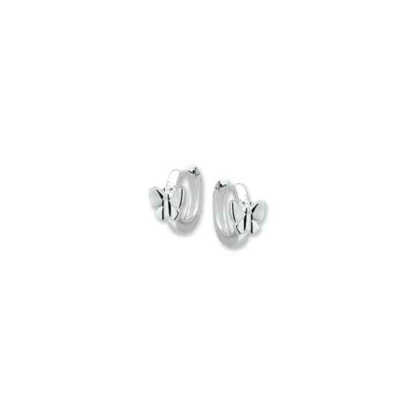 klapoorringen vlinder 10 mm zilver gerhodineerd