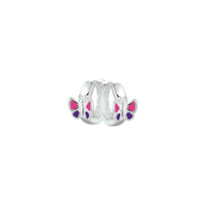 klapoorringen vlinder zilver wit