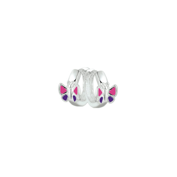 klapoorringen vlinder zilver wit