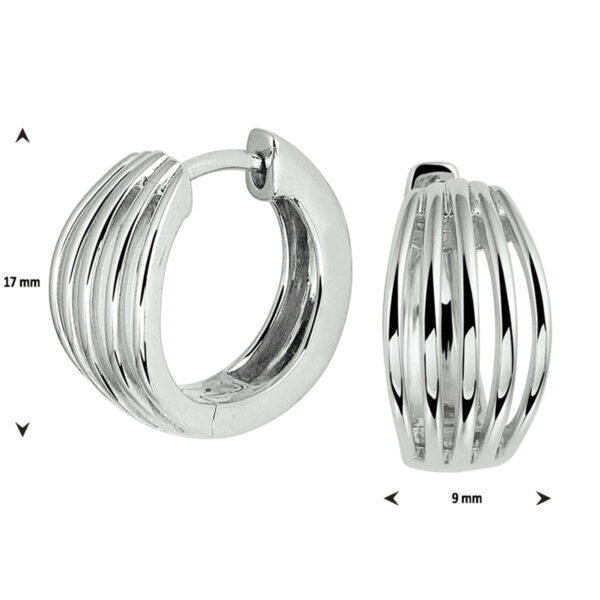 klapoorringen zilver gerhodineerd - Afbeelding 3