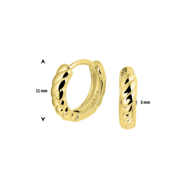 klapoorringen zilver verguld (geel) - Afbeelding 3