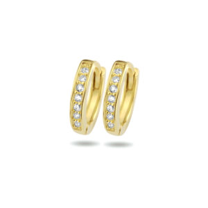 klapoorringen zirkonia 1 micron 9 mm zilver verguld (geel)