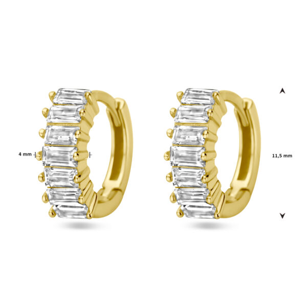 klapoorringen zirkonia 1 micron zilver verguld (geel) - Afbeelding 4