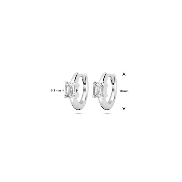 klapoorringen zirkonia 10 mm zilver gerhodineerd - Afbeelding 4