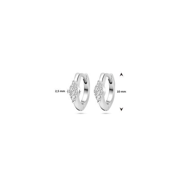 klapoorringen zirkonia 10 mm zilver gerhodineerd - Afbeelding 4