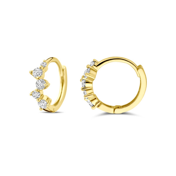 klapoorringen zirkonia 10,5 mm 14K geelgoud - Afbeelding 3
