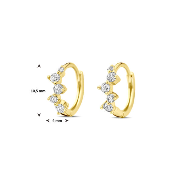 klapoorringen zirkonia 10,5 mm 14K geelgoud - Afbeelding 4