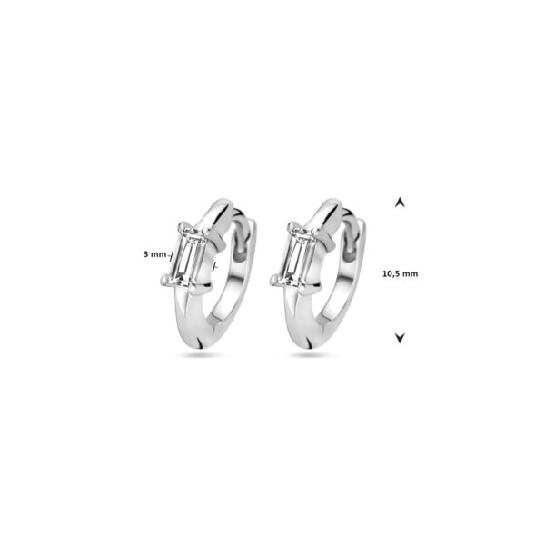 klapoorringen zirkonia 10,5 mm zilver gerhodineerd - Afbeelding 4