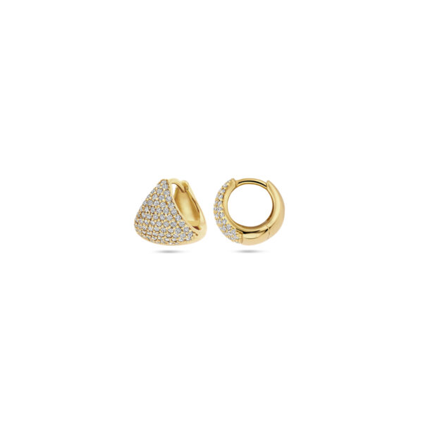 klapoorringen zirkonia 11 mm 1 micron zilver verguld (geel) - Afbeelding 3
