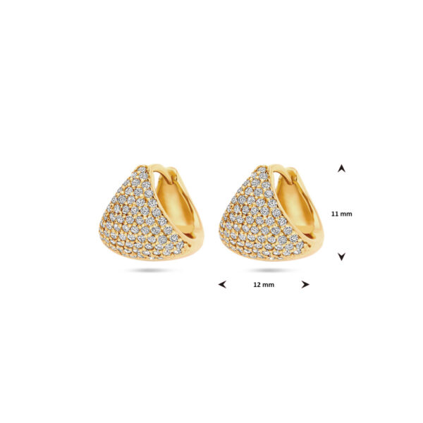 klapoorringen zirkonia 11 mm 1 micron zilver verguld (geel) - Afbeelding 4