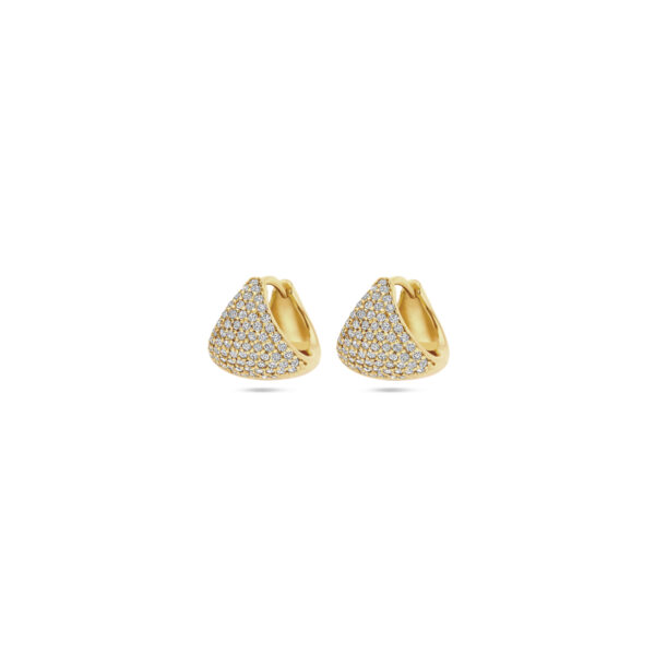 klapoorringen zirkonia 11 mm 1 micron zilver verguld (geel)