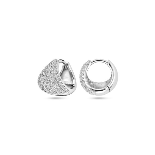 klapoorringen zirkonia 11 mm zilver gerhodineerd - Afbeelding 3