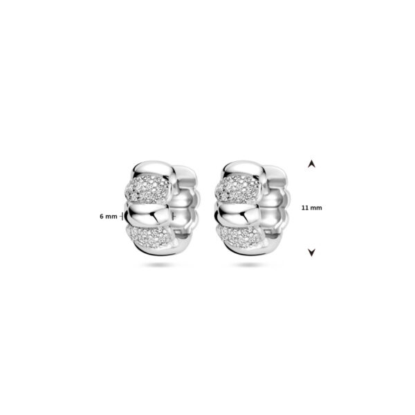 klapoorringen zirkonia 11 mm zilver gerhodineerd - Afbeelding 4