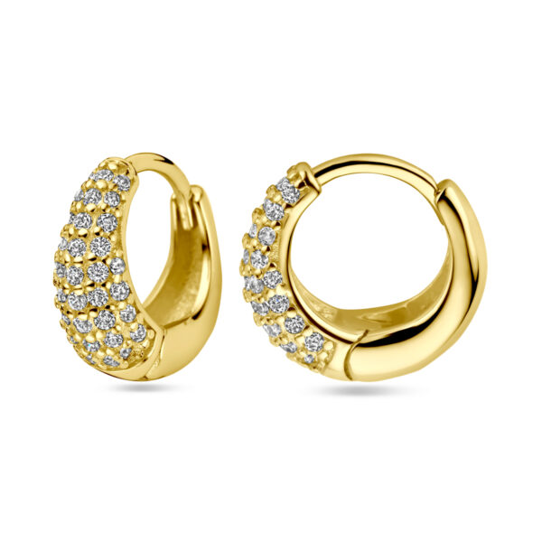 klapoorringen zirkonia 11.5 mm 1 micron zilver verguld (geel) - Afbeelding 3