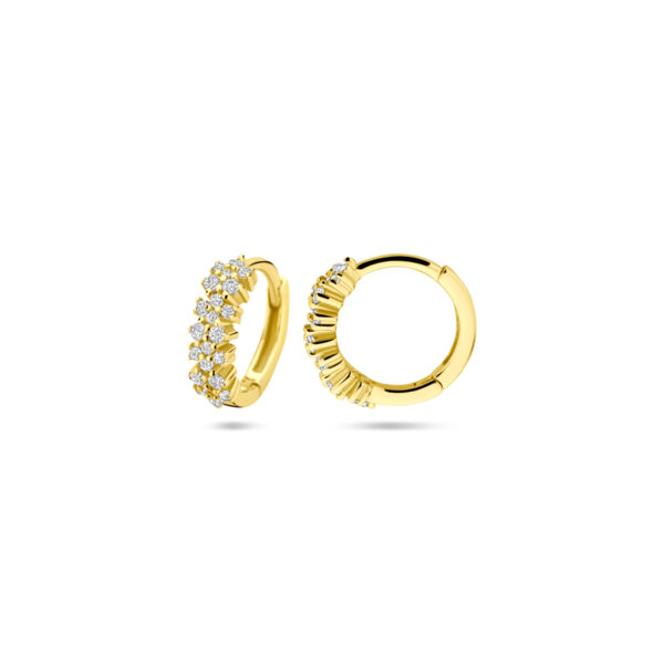 klapoorringen zirkonia 11,5 mm 1 micron zilver verguld (geel) - Afbeelding 3